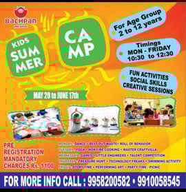 Bachpan Play School-Kids Summer Camp 2025 Paschim Vihar