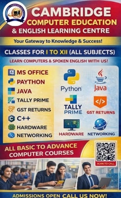 CAMBRIDGE COMPUTER EDUCATION-Classes for I to XII (All Subjects)