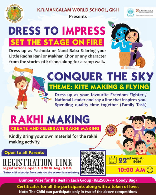 K.R.MANGALAM WORLD SCHOOL-Dress to Impress Krishna and Rakhi Celebrations