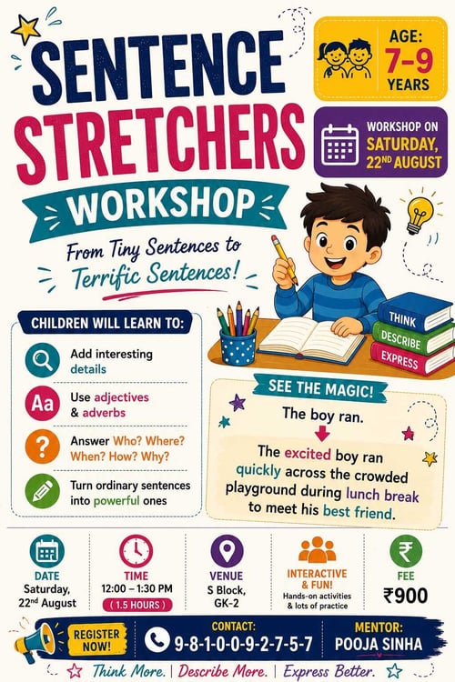 English with Pooja Sinha-Sentence Stretchers Workshop