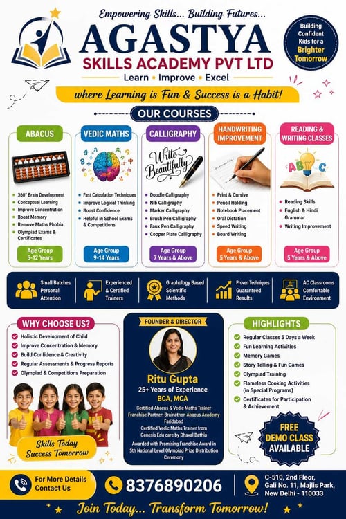 Agastya Skills Academy-Admissions Open 2026