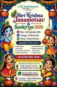 Junior Delhi school-Shri Krishna Janamotsav and Sankirtan 2026 ( pitampura )
