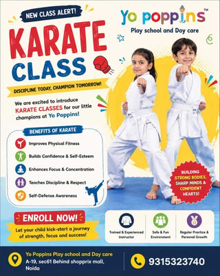 Yo Poppins Play School and Daycare-Karate Class for Kids