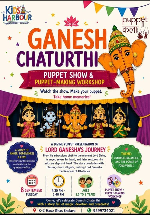 Kids Harbour-Ganesh Chaturthi Puppet Show and Puppet Making Workshop