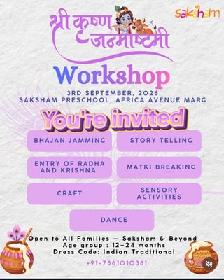 Saksham Pre-school-Janmashtami Workshop
