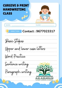 AALAMARAM GLOBAL LEARNING ACADEMY-CURSIVE and PRINT HANDWRITING CLASS
