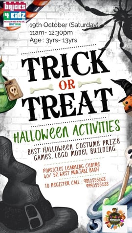 Bricks4 Kidz & The Popsicles Early Learning Centre-Trick or Treat Hallowen Activities