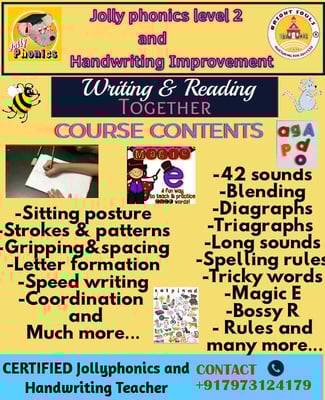 Brightsouls Preschool-Jolly Phonics level 2 and Handwriting Improvement