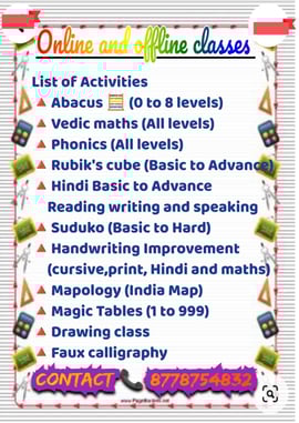 Classes By Sonam Gupta-Stem, Reading writing and art & craft classes
