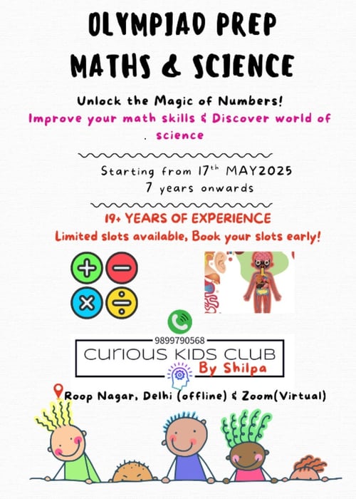 Curious Kids Club By Silpa Jain-Olympiad Prep Maths and Science Online