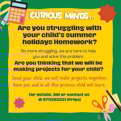Curious Minds DIY-Summer Holidays Homework