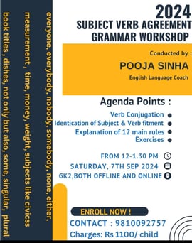 English With Pooja Sinha- subject verb grammar workshop