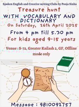 English with Pooja Sinha: Treasure Hunt with Vocabulary & Dictionary Fun