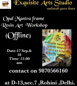 Exquisite Art n Craft classes- Opal mantra frame Resin Art workshop