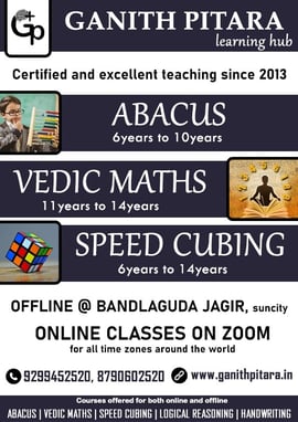 GANITH PITARA learning hub-Abacus,Vedic maths,Speed Cubing Course for kids