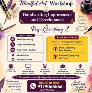 Handwriting Improvement & Development By Pooja Choudhary - Mindful Art Workshop