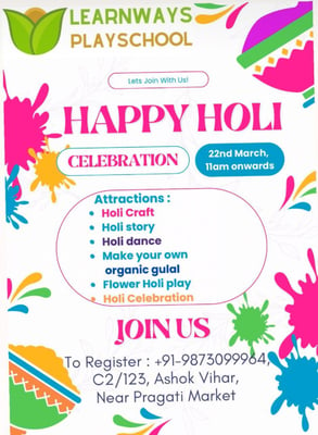 Learn Ways Play School-Holi Celebration