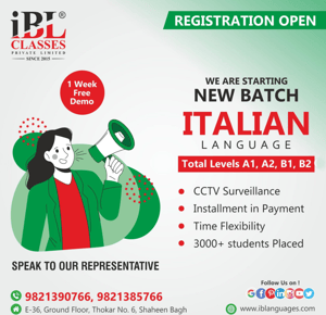 iB Language Classes Pvt.Ltd.-Italian Language Classes Level A1-B2
