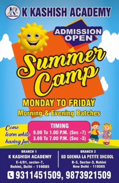 K Kashish Academy-Summer Camp 2025 (Sec-3 Rohini)