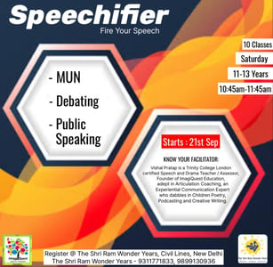 Kids Hive & The Shri Ram Wonder Years-Speechifier Fire Your Speech