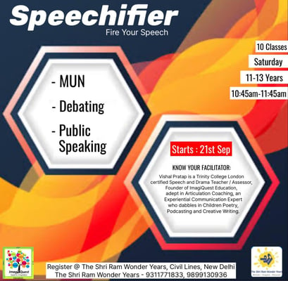 Kids Hive & The Shri Ram Wonder Years-Speechifier Fire Your Speech