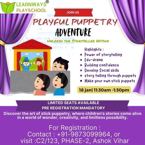 Learn ways play school-magical stick puppet theatre workshop