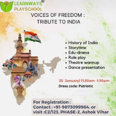 Learn Ways Play School-Voices of freedom Tribute to india