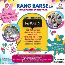 Team lets talk club: Rang Barse 2.0 (Holi Picnic)