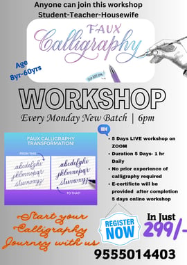 Lil Bunny's Play School and Daycare-Faux Calligraphy workshop