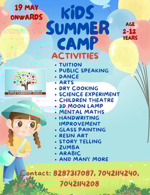 Little Cambridge-Kids Summer camp 2025(New Friends Colony)