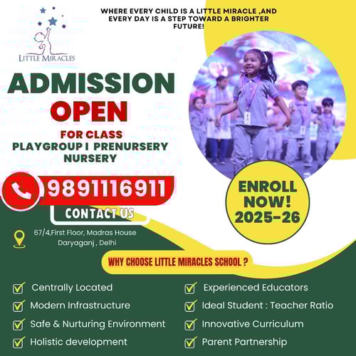 Little Miracles-Admission Open for Class Playgroup to Nursery
