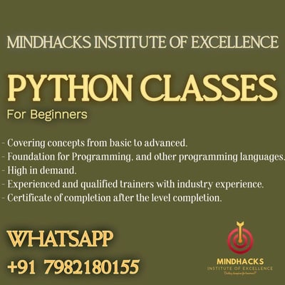 Mindhacks Institute OF Excellence-Python Classes for Beginners