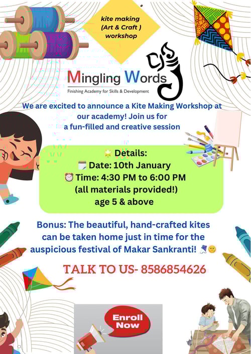 Mingling words-kite making art and craft workshop