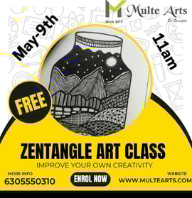 Multe Arts-Zentangle art class 9th may 2025