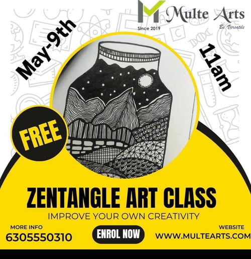 Multe Arts-Zentangle art class 9th may 2025
