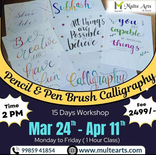 Multe Arts: Pencil & Pen Brush Calligraphy Classes