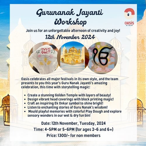 Oasis Art and Play Studio-Gurunanak Jyanti Workshop for kids