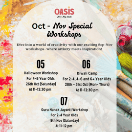 Oasis Art and Play Studio-Oct - Nov Special workshops for kids