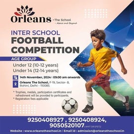 Orleans The School-Inter school football competition for kids