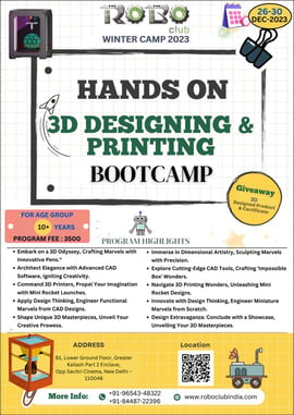 roboclub-hands on 3d designing printing bootcamp