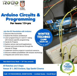 RoboClub-Winter Techno Camp Arduino Circuits & Programming for teen agers