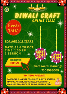 Saraswatei Learnings-Diwali Craft Class