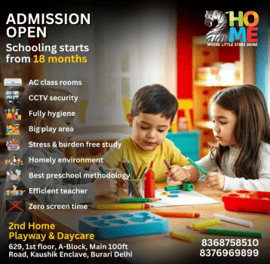 Second Home Playway & Daycare-Admission Open