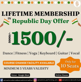 Sensationz Dance-Lifetime Membership in Republic day offer