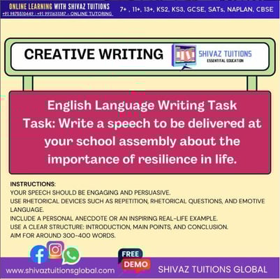ONLINE ENGLISH CREATIVE LEARNING WITH SHIVAZ TUITIONS