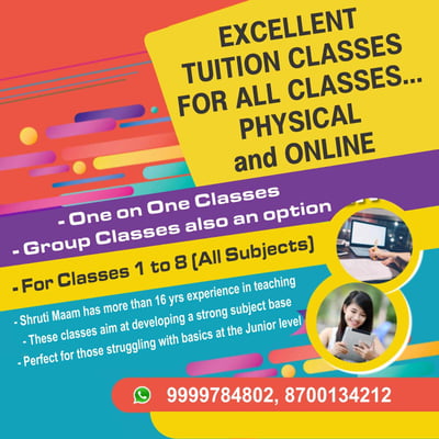 Tuition Classes By Shruti Kapoor-Tuition Classes for 1st to 8th Class (All Subjects)