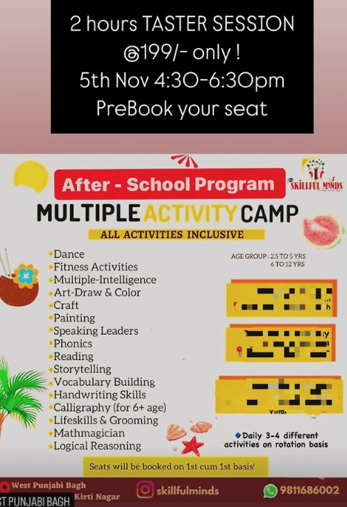 Skillful minds-After school Program multiple activity camp Taster Session