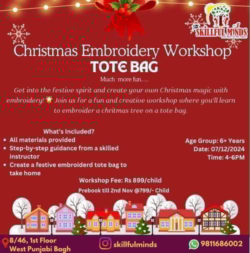Skillful minds-Christmas Embroidery Workshop