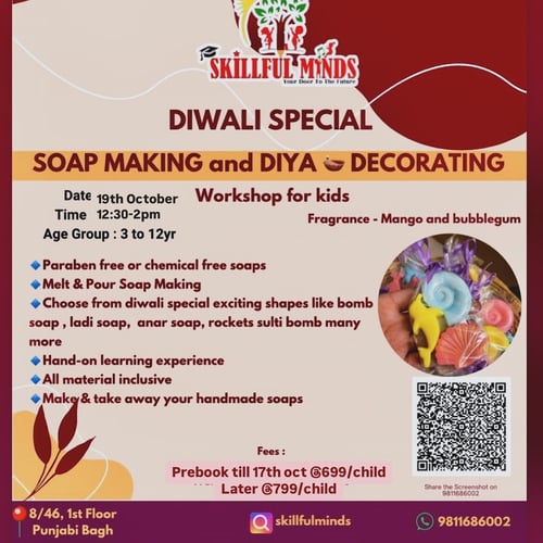 Skillful minds-Diwali special Soap making and Diya Decorating workshop for kids
