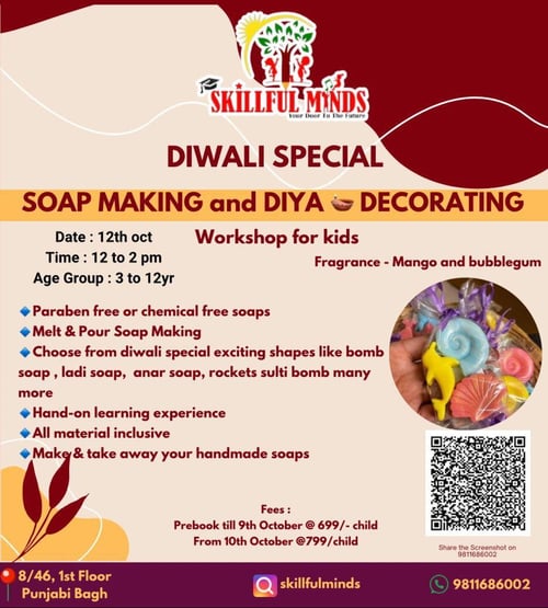 Skillful minds-Diwali special Soap making and Diya Decorating workshop for kids